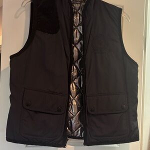 Ralph Lauren Reversible Black/Silver Quilted Vest